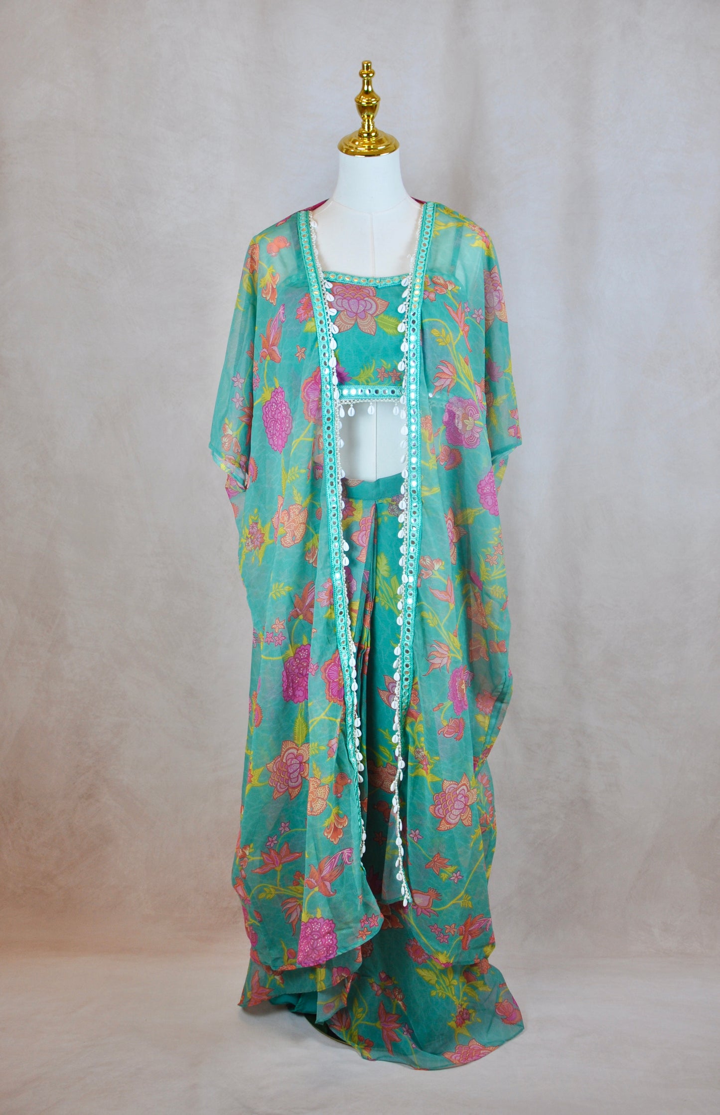 Floral Skirt Set With Jacket