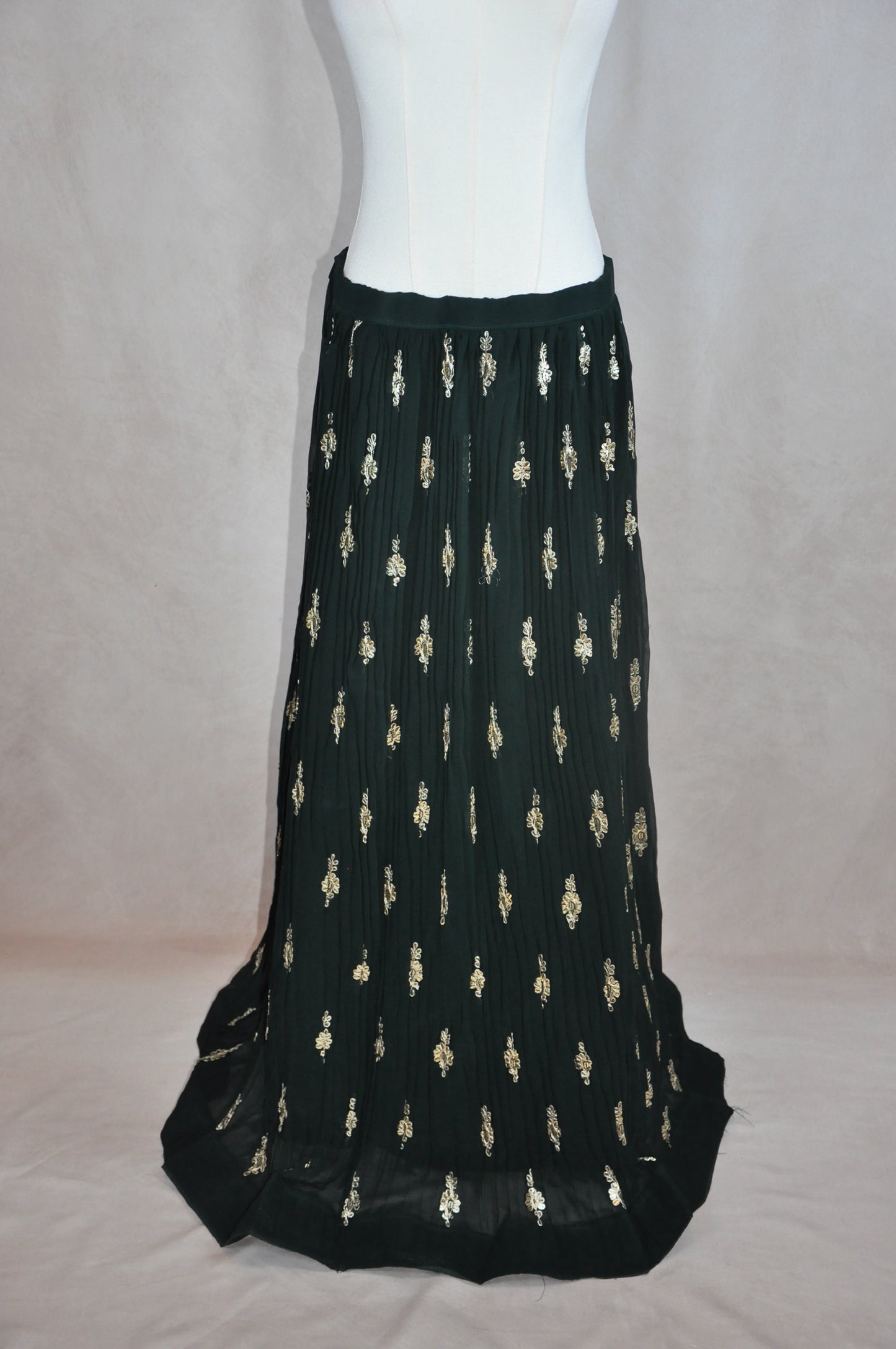 Mustard Yellow Asymmetrical Kurta with Flow Skirt Lehenga & Thin Shawl