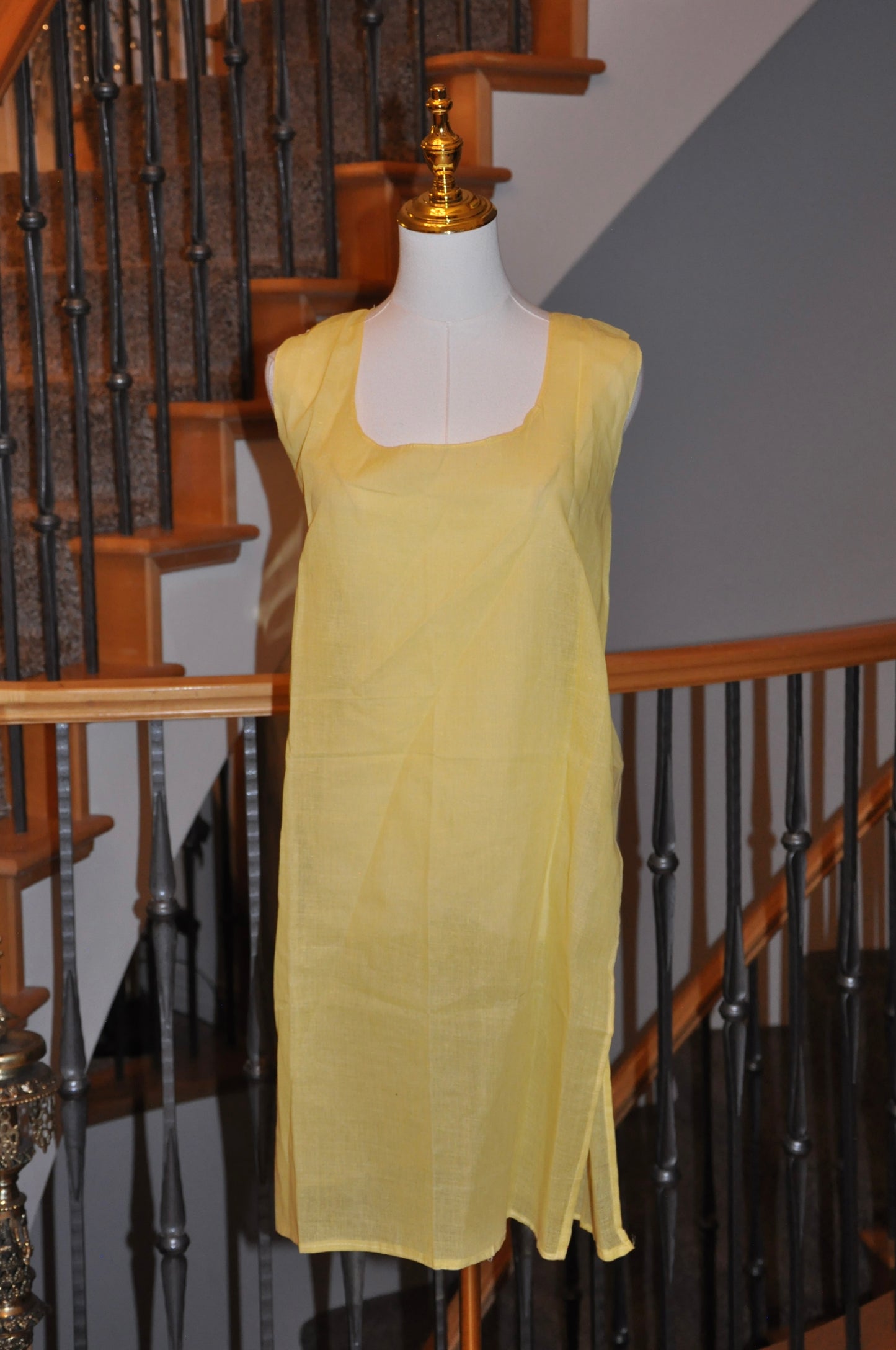 Radiant Light Yellow Layered Kurti Set with Embroidery & Mirror Work