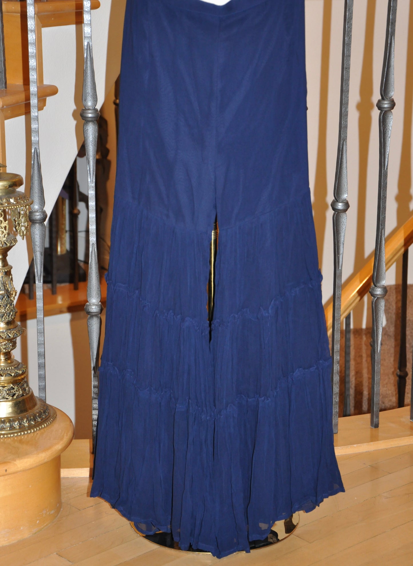 Blue Sharara Set with Choker Dupatta & Sequin Embroidery